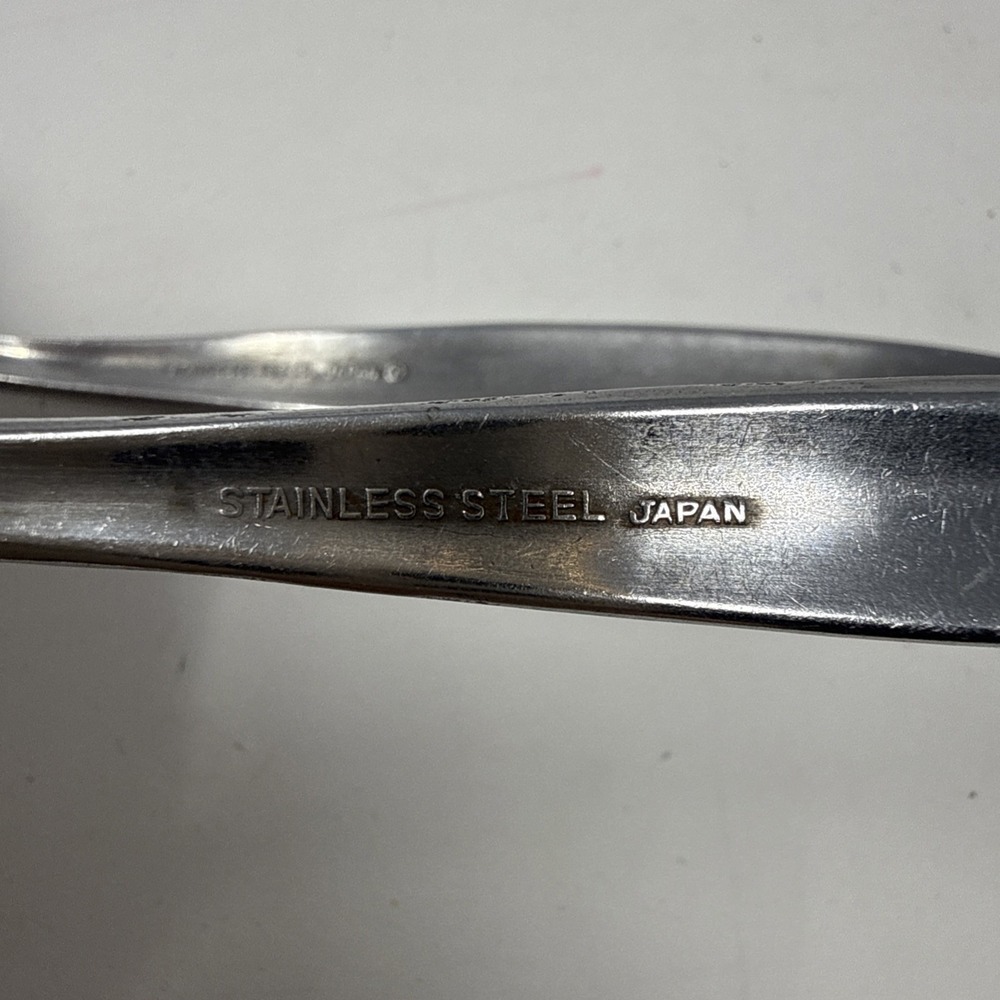 Vintage MCM Stainless Flatware Textured Rose Floral 4 Tablespoons Set Silverware - Picture 6 of 6